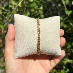 18K Gold Plated Stainless Steel Champagne Diamond Tennis Bracelet